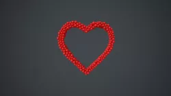 Outline Heart shape - forming animation from spheres 3D model
