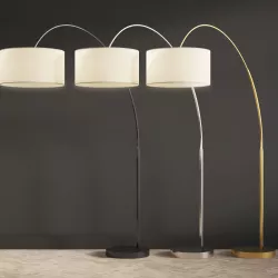Overarching Linen Shade Floor Lamp 3D model
