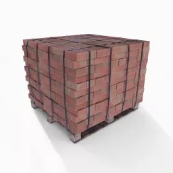 Pallet of Bricks Low-poly 3D model