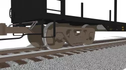 Railroad - Train Car - Flatbed - Open Side Freight Car 3D model