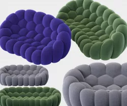 Roche Bobois Bubble Curved 2-seat and 4-seat Sofa 3D model