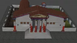 Roman Baths reconstruction and ruins 3D model