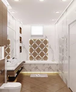 Scene of two bathrooms in a modern style 3D model