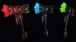 Sci-Fi Battle Axe 4 Low-poly 3D model