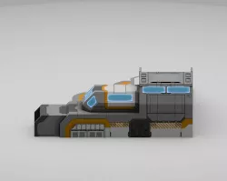 Sci-Fi Military Building - Outpost Low-poly 3D model