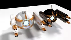 Scifi Armed Drone Low-poly 3D model