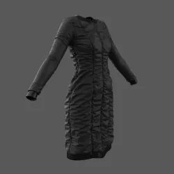 SciFi Puffed Dress Marvelous Designer 3D model