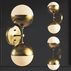 Sconce Copper Light Bra Duos Brass 3D model