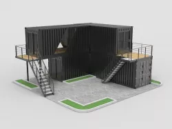 Shipping Container Cafe 3D model