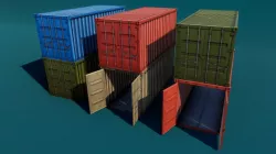 Shipping Container Stylized Low-poly 3D model