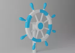 Ships Steering Wheel Low-poly 3D model