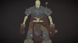 Skeleton warrior Low-poly 3D model