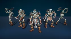 Skeleton Warrior With Two Hand Axe Low-poly 3D model