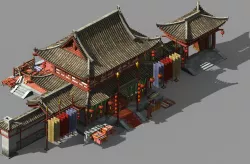 Song Dynasty-Silk Workshop-Main Gate Main Building 3D model