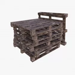 Stack of Pallets Low-poly 3D model