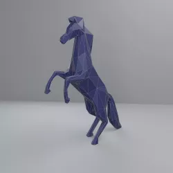 Stand Horse Statue Lowpoly 3D model