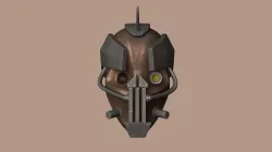 Steampunk Robot Helmet - SciFi Character Design Low-poly 3D model