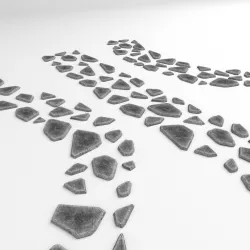 stone pathway 3 types 3D model Low-poly 3D model