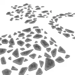 stone pathway 3 types 3D model Low-poly 3D model