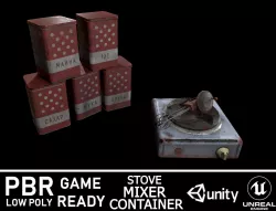 Stove Hand Mixer Container Rusty Old Low-poly 3D model