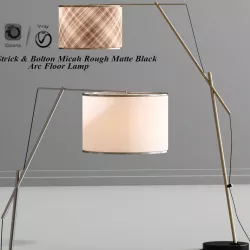Strick Bolton Micah Rough Matte Black Arc Floor Lamp 3D model