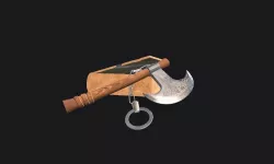 Stylized Axe With Box Low-poly 3D model