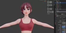Stylized Character Girl - Alice - Blender Cycles And Eevee 3D model