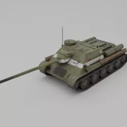 SU-100 Tank Destroyer Low-poly 3D model