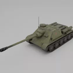SU-122P Tank Destroyer Low-poly 3D model