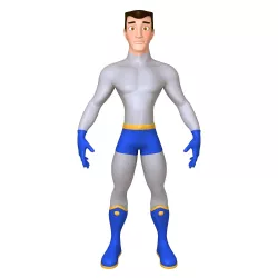 Superhero Cartoon 04 3D model