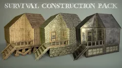 Survival construction pack Low-poly 3D model