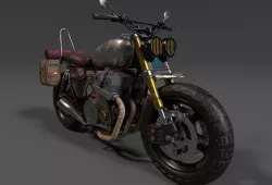 Survivor Motorcycle Post Apocalyptic Game Ready Low-poly 3D model