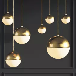 Suspension light Copper Light Pendant Orb 3D model