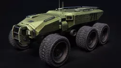 Technical Vehicle transporter Green Source Files 8K Textures  Low-poly 3D model