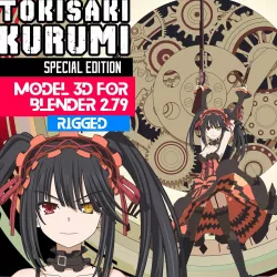 Tokisaki Kurumi - Date a Live Anime for blender  3D model