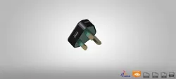 UK 3 PIN PLUG 5V USB OUTPUT 3D model