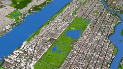 Upper Manhattan New York 2 September 2020 Low-poly 3D model