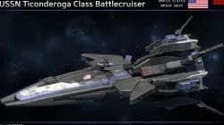 USSN Ticonderoga Class Battlecruiser Low-poly 3D model
