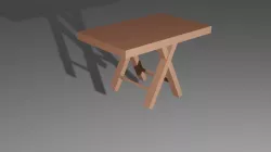 Wood Table Low-poly 3D model