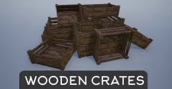 Wooden Empty Crates and Cases Low-poly 3D model