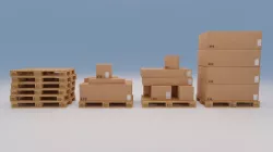 Wooden pallets with boxes - Pack 1 - Textured Low-poly 3D model