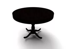 Wooden round table 3D model
