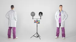 Young male doctor in uniform with stethoscope 219 Low-poly 3D model