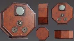 1928 Octagon Television Low-poly 3D model