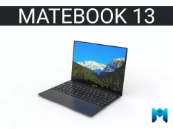 2019 Huawei matebook 13  Low-poly 3D model