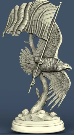 3D STL model for CNC US flag eagle 3D model