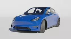  3D Tesla model Y low poly Low-poly 3D model