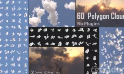 60  Polygon Cloud Pack 3D model