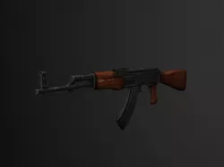 AK-47 Gun Realistic 3D Model rig Low-poly 3D model
