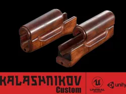 AK - Handguard - AK74 Wood Std Low-poly 3D model